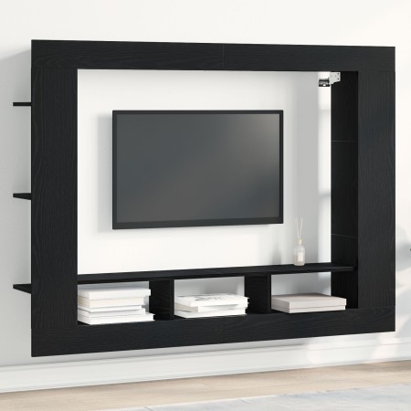 Cabinet de TV Wall-Mounted Negro Roble 152x22x113 cm von , TV-Möbel - Ref: Foro24-861999, Preis: 103,37 €, Rabatt: %