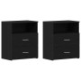 Mesas de Noche 2 pcs Negro Roble 50x32x60cm Madera MDF de , Mesitas de noche - Ref: Foro24-862052, Precio: 124,48 €, Descuent...