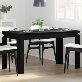 Mesa de Comedor Negra de Roble 140x74,5x76 cm de Madera de Ingeniería von , Küchen- und Esstische - Ref: Foro24-862053, Preis...
