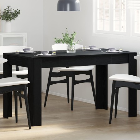 Mesa de Comedor Negra de Roble 140x74,5x76 cm de Madera de Ingeniería von , Küchen- und Esstische - Ref: Foro24-862053, Preis...