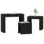 Mesas de café apilables de 3 piezas en madera de roble negro by , Coffee table - Ref: Foro24-862070, Price: 69,32 €, Discount: %