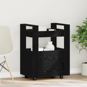 Carro de Cocina Roble Negro 60x45x80 cm Madera