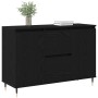 Sideboard con Puertas y Cajones Negro Roble 101,5x35x70 cm de , Aparadores - Ref: Foro24-862147, Precio: 124,32 €, Descuento: %