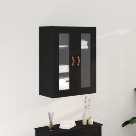 Gabinete Montado en la Pared con Puertas de Vidrio Roble Negro 69,5x34x90 cm by , Sideboards - Ref: Foro24-862161, Price: 108...