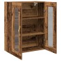 Armario de pared con puertas de vidrio Madera antigua 69,5x34x90 cm de , Aparadores - Ref: Foro24-862162, Precio: 101,20 €, D...