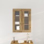 Armario de pared de con puertas de vidrio roble artesanal 69,5x34x90 cm de , Aparadores - Ref: Foro24-862163, Precio: 101,20 ...