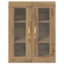 Armario de pared de con puertas de vidrio roble artesanal 69,5x34x90 cm de , Aparadores - Ref: Foro24-862163, Precio: 101,20 ...