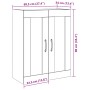 Armario de pared de con puertas de vidrio roble artesanal 69,5x34x90 cm de , Aparadores - Ref: Foro24-862163, Precio: 101,20 ...