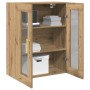Armario de pared con puertas de vidrio en roble artesano 69,5x34x90 cm de , Aparadores - Ref: Foro24-862166, Precio: 93,86 €,...