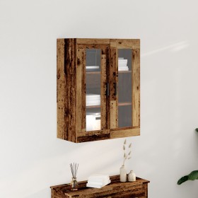 Gabinete Montado en la Pared de con Puertas de Vidrio - Madera Vieja - 69.5x34x90 cm by , Sideboards - Ref: Foro24-862168, Pr...