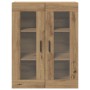 Gabinete Suspendido con Puertas de Vidrio Roble Artesanal 69.5x34x90 cm de , Aparadores - Ref: Foro24-862169, Precio: 103,24 ...