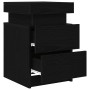 Cabinet de Noche con Luces LED 2 pcs Negro Roble 35x39x55 cm de , Mesitas de noche - Ref: Foro24-862179, Precio: 142,48 €, De...