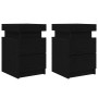 Cabinet de Noche con Luces LED 2 pcs Negro Roble 35x39x55 cm de , Mesitas de noche - Ref: Foro24-862179, Precio: 142,48 €, De...