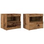Armarios de Noche con Luces LED 2 pcs Madera Vieja 50x40x45 cm de , Mesitas de noche - Ref: Foro24-862181, Precio: 122,03 €, ...