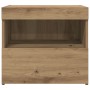 Mesa de Noche con Luces LED en Roble Artesanal 50x40x45 cm de , Mesitas de noche - Ref: Foro24-862182, Precio: 68,38 €, Descu...