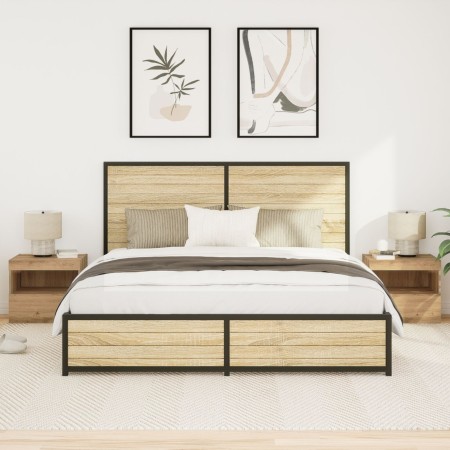 Cajones de Noche con Luces LED 2 pcs Roble Artesanal 50x40x45 cm de , Mesitas de noche - Ref: Foro24-862183, Precio: 122,03 €...