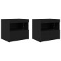 Cajones de Noche con Luces LED 2 pcs Negro Roble 50x40x45 cm de , Mesitas de noche - Ref: Foro24-862185, Precio: 125,82 €, De...