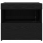 Cabinet de Noche con Luces LED Roble Negro 50x40x45 cm de , Mesitas de noche - Ref: Foro24-862184, Precio: 70,36 €, Descuento: %