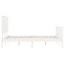 Weißer Massivholzbettrahmen mit Kopfteil 140x190 cm von vidaXL, Betten und Lattenroste - Ref: Foro24-3193382, Preis: 154,41 €...
