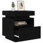 Cabinet de Noche con Luces LED Roble Negro 40x39x48,5 cm de , Mesitas de noche - Ref: Foro24-862186, Precio: 74,77 €, Descuen...