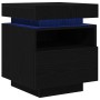 Cabinet de Noche con Luces LED Roble Negro 40x39x48,5 cm de , Mesitas de noche - Ref: Foro24-862186, Precio: 74,77 €, Descuen...
