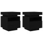 Gabinete de Noche con Luces LED 2 pcs Negro Roble 40x39x48.5 cm de , Mesitas de noche - Ref: Foro24-862187, Precio: 133,87 €,...