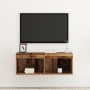 Mueble de pared para TV con luces LED de madera envejecida 80x30x30 cm von , TV-Möbel - Ref: Foro24-862200, Preis: 46,69 €, R...