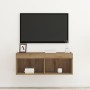 Gabinete de pared para TV  con luces LED Roble Artesano 80x30x30 cm | Foro24.es | Tu tienda online para hogar, jardín y más Foro24.es
