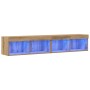 Gabinetes para TV de con luces LED 2 piezas en roble artesanal 80x30x30 cm von , TV-Möbel - Ref: Foro24-862203, Preis: 72,35 ...
