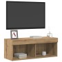 Gabinetes para TV de con luces LED 2 piezas en roble artesanal 80x30x30 cm von , TV-Möbel - Ref: Foro24-862203, Preis: 72,35 ...
