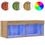 Gabinetes para TV de con luces LED 2 piezas en roble artesanal 80x30x30 cm von , TV-Möbel - Ref: Foro24-862203, Preis: 72,35 ...