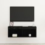 Mueble de TV de pared con luces LED Roble negro 80x30x30 cm | Foro24.es | Tu tienda online para hogar, jardín y más Foro24.es