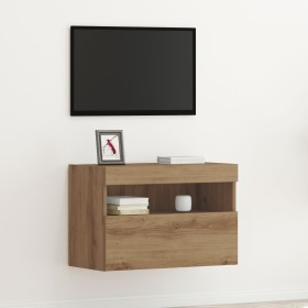 módulo de TV con luces LED Roble Artesano 60x30x40 cm by , TV Furniture - Ref: Foro24-862208, Price: 54,47 €, Discount: %