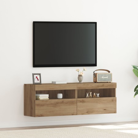 Gabinetes de TV con luces LED 2 pcs Roble artesanal 60x30x40 cm von , TV-Möbel - Ref: Foro24-862209, Preis: 86,24 €, Rabatt: ...