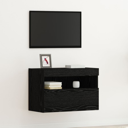 Mueble para TV  con luces LED Negro Roble 60x30x40 cm | Foro24.es | Tu tienda online para hogar, jardín y más Foro24.es