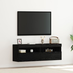 Gabinetes de pared para TV con luces LED 2 pcs