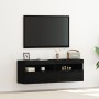 Gabinetes de pared para TV con luces LED 2 pcs Roble Negro 60x30x40 cm von , TV-Möbel - Ref: Foro24-862211, Preis: 96,79 €, R...