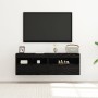 Gabinetes de pared para TV con luces LED 2 pcs Roble Negro 60x30x40 cm von , TV-Möbel - Ref: Foro24-862211, Preis: 96,79 €, R...