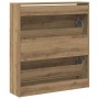 Zapatero con cajón desplegable estilo roble ahumado 80x21x87,5 cm von , Schuhregale und Schuhorganisatoren - Ref: Foro24-8622...
