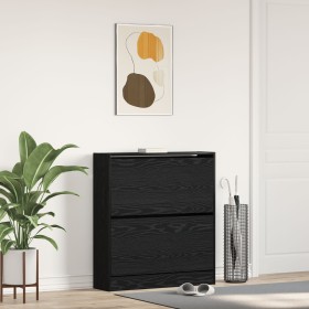 Zapatero con cajón flip Negro Roble 80x21x87,5 cm von , Schuhregale und Schuhorganisatoren - Ref: Foro24-862216, Preis: 88,62...