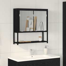Espejo-Cabinet para Baño Roble Negro 60x16x60 cm