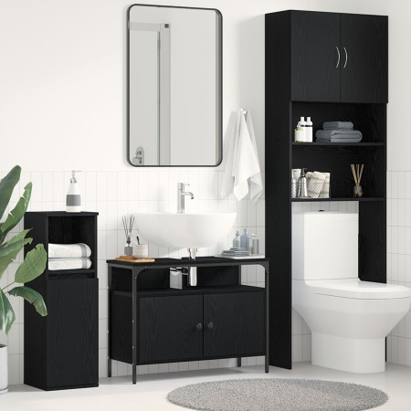 Mueble de baño Negro Roble 80x30x60 cm Madera de Ingeniería by , bathroom vanities - Ref: Foro24-862237, Price: 71,12 €, Disc...