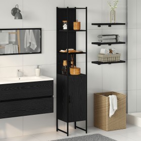 Armario de Baño Negro Roble 33x33x185,5 cm Madera Ingenierizada von , Badezimmerwaschtische - Ref: Foro24-862240, Preis: 85,0...
