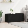 Caja de Almacenamiento con Tapa Madera Negro 100x42x46 cm