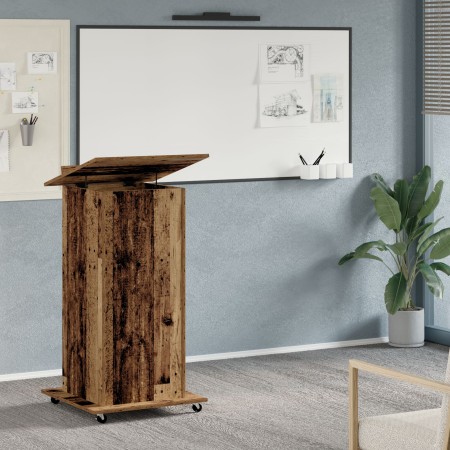 Podio de Conferencias con Ruedas de Madera Vieja y Madera Elaborada de , Escritorios - Ref: Foro24-862297, Precio: 130,01 €, ...