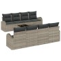 Conjunto de sofá de jardín 7 pcs Gris Claro 55 x 55 x 37 cm