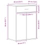 Armario para zapatos Negro Roble 60x35x84 cm Madera de ingeniería de , Zapateros y organizadores de calzado - Ref: Foro24-862...