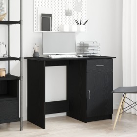 Escritorio Negro Roble 100x50x76 cm Madera de