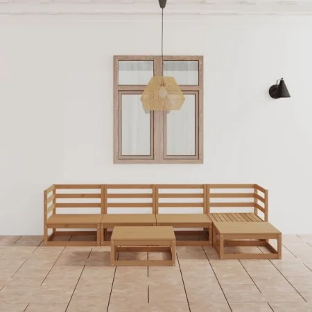 8-piece honey brown solid pine wood garden furniture. by vidaXL, Garden sets - Ref: Foro24-3075542, Price: 394,34 €, Discount: %