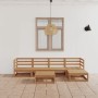 Muebles de jardín 8 piezas marrón miel madera maciza de pino